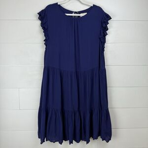 Jackson Rowe Navy Eyelet Women Large Bohemian Peasant‎ Babydoll